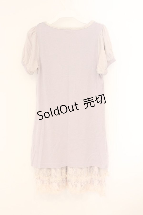 画像3: axes femme / カットソー花リース柄チュニ  ラベンダー O-26-04-09-087-AX-OP-IG-OS (3)