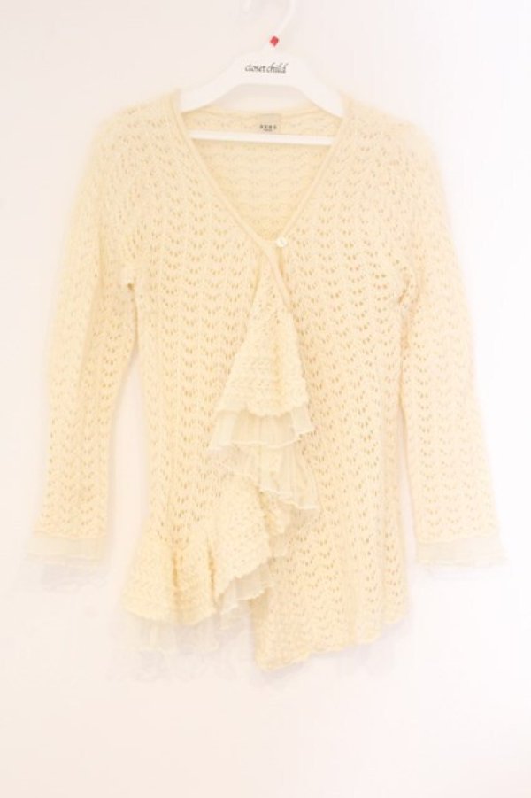 画像1: axes femme / 透かし編みカーディガン  生成り O-26-04-09-088-AX-TO-IG-OS (1)