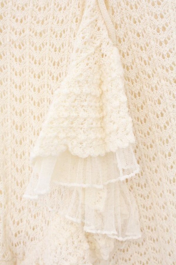 画像2: axes femme / 透かし編みカーディガン  生成り O-26-04-09-088-AX-TO-IG-OS (2)