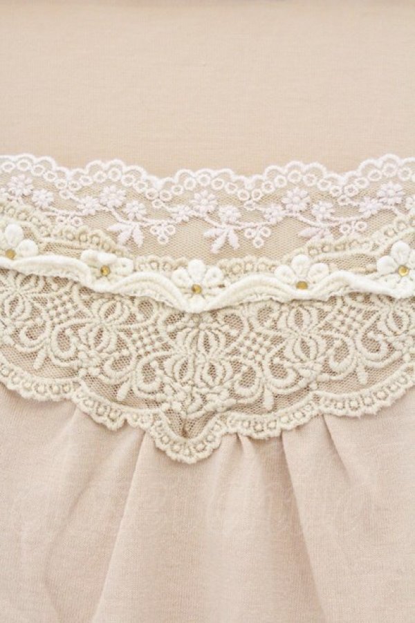 画像2: axes femme / レース配色カットソー M イエロー O-26-04-09-089-AX-TO-IG-OS (2)