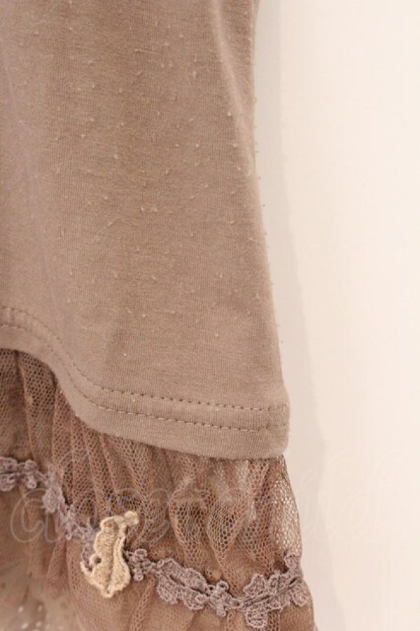 画像3: axes femme / レーザーカットフリルタンクトップ  ブラウン O-26-04-09-090-AX-TO-IG-OS (3)