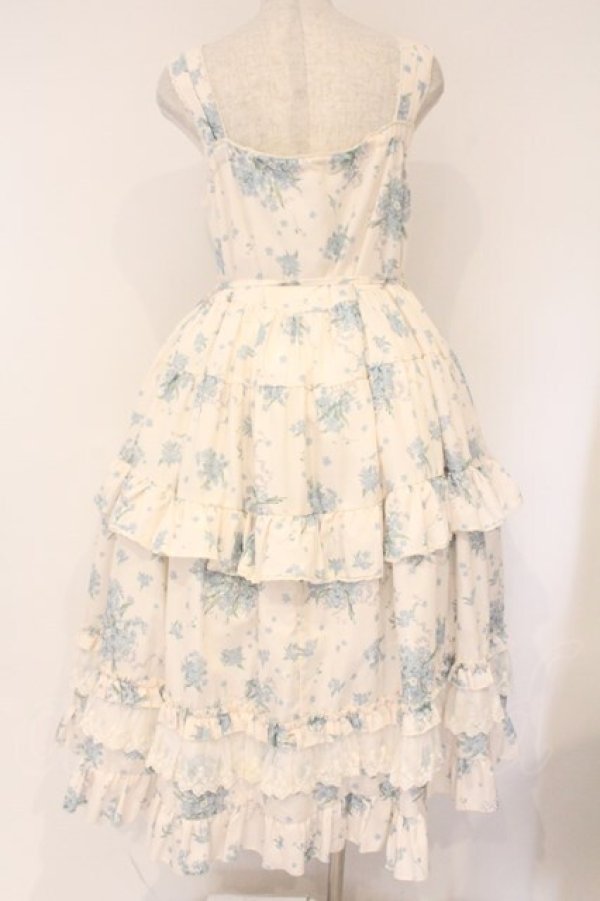 画像6: LUCKY FLOWER / Tower of Flower ティアードドレス  アイボリー×サックス O-26-04-09-006-LO-OP-IG-OS (6)