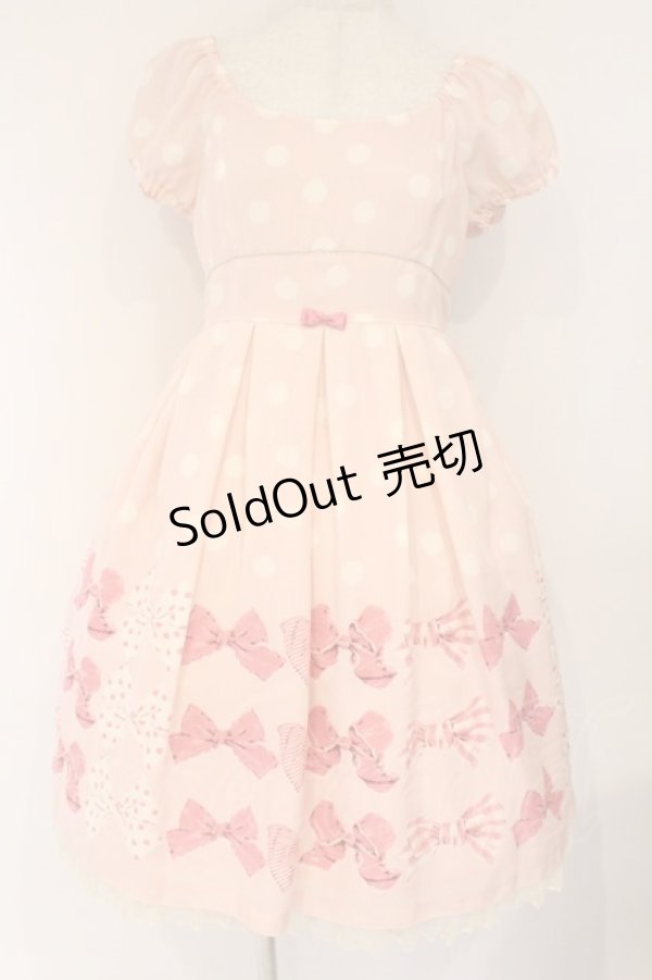 画像1: Emily Temple cute / 水玉＆マルチリボンワンピース  ピンク O-26-04-09-010-ET-OP-IG-OS (1)