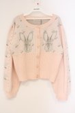 画像1: Candy Stripper / RABBIT FLOWER KNIT CARDIGAN（ラビットフラワーニットカーディガン）  ピンク O-26-04-09-013-PU-TO-IG-OS (1)