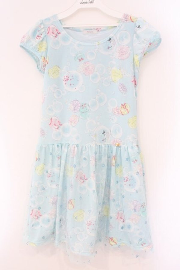 画像1: MILK / Bubble Baby Fantasyワンピース  サックス O-26-04-09-025-ML-OP-IG-OS (1)