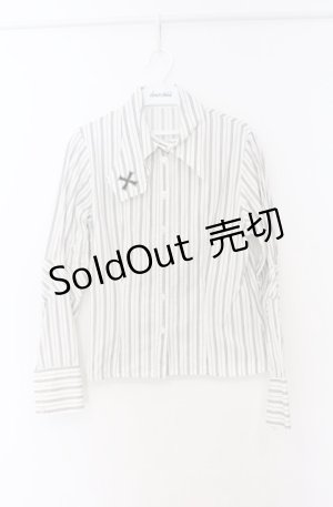 画像: PEACE NOW / アシンメトリーカラーストライプシャツ M ホワイト O-26-04-10-001-PU-BL-YM-OS