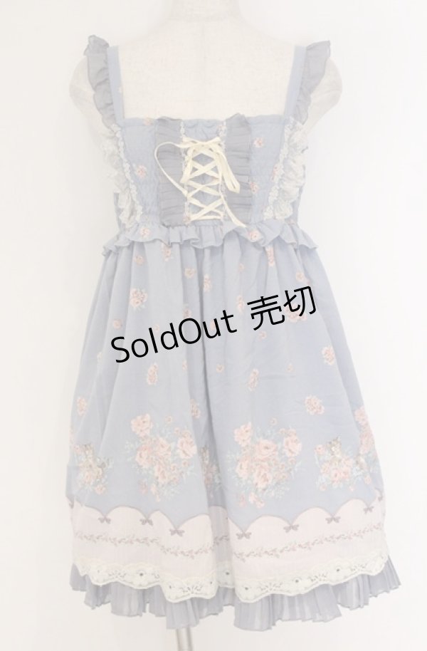 画像1: axes femme / ネコ花パネル柄ベアチュニック  サックス O-26-04-10-042-AX-OP-IG-OS (1)