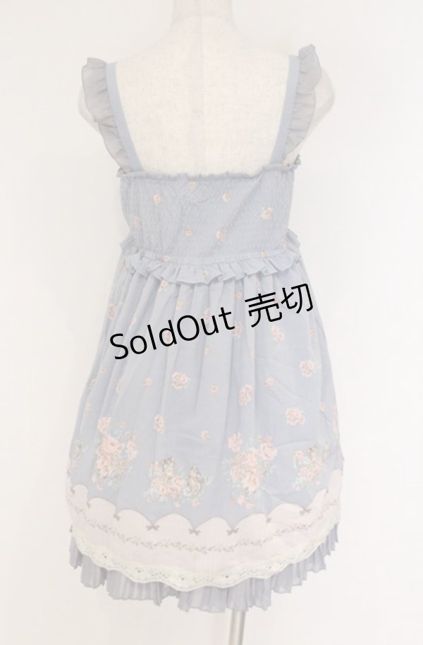 画像2: axes femme / ネコ花パネル柄ベアチュニック  サックス O-26-04-10-042-AX-OP-IG-OS (2)