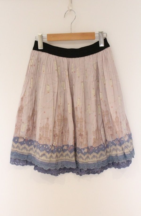 画像1: axes femme / メルヘン柄スカート  ピンク系 O-26-04-10-044-AX-SK-IG-OS (1)