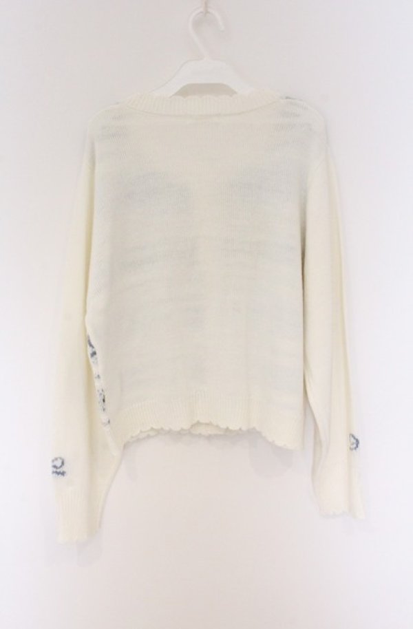 画像2: melume / TT*MAKローズJQCD mikiコラボ 乙女の花園カーディガン LL シロ×ブルー O-26-04-10-047-0-TO-IG-OS (2)