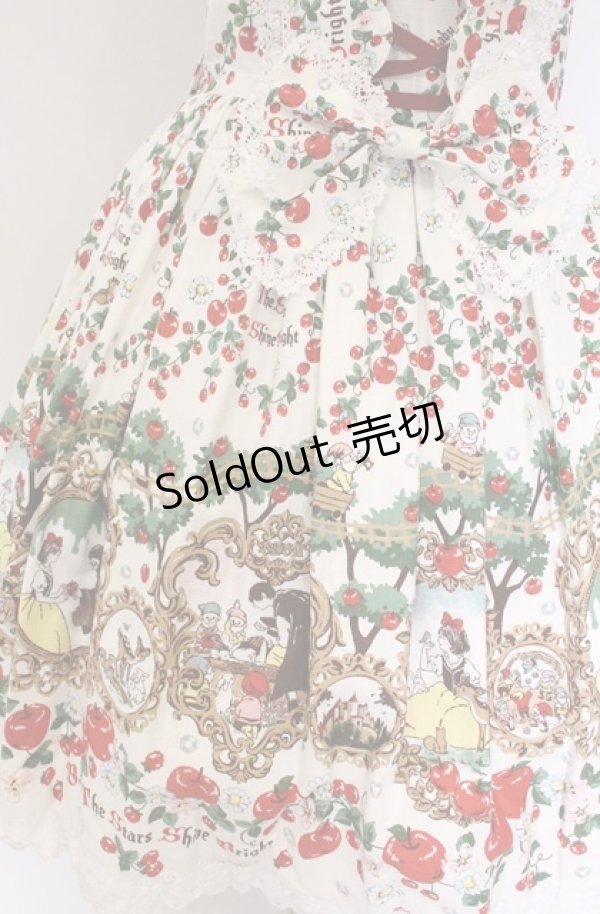 画像2: BABY,THE STARS SHINE BRIGHT / 白雪姫〜りんごの森の物語〜柄ジャンパースカートI  生成り O-26-04-10-053-BA-OP-OW-OS (2)