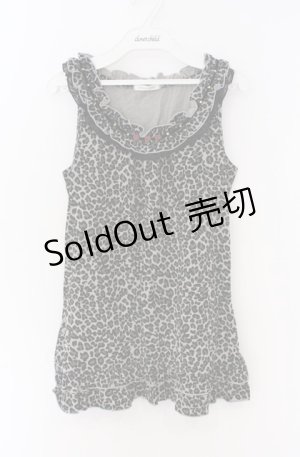 画像: axes femme / 巻き薔薇レオパードタンク  グレー O-26-04-10-008-AX-TO-IG-OS