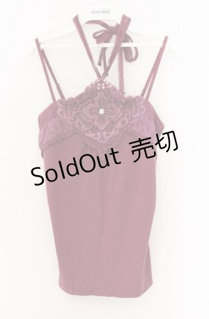 画像: axes femme / ビーズレースホルターキャミソール M パープル O-26-04-10-009-AX-TO-IG-OS