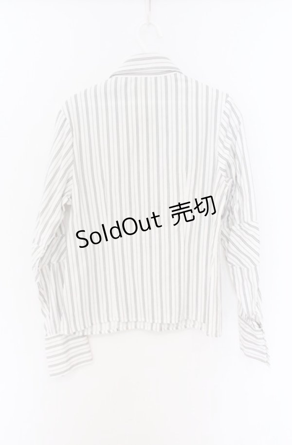 画像2: PEACE NOW / アシンメトリーカラーストライプシャツ M ホワイト O-26-04-10-001-PU-BL-YM-OS (2)