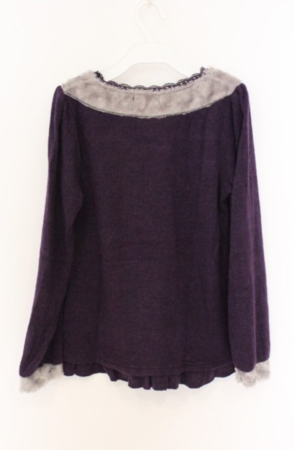 画像3: axes femme / ねこちゃん巻き付きプルオーバー M パープル O-26-04-10-012-AX-TO-IG-OS (3)