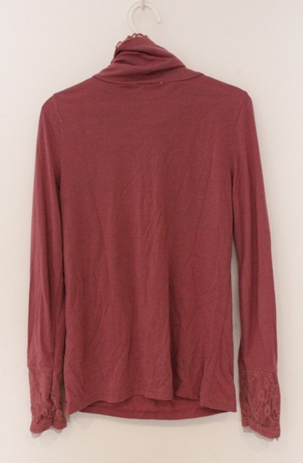 画像3: axes femme / パールレースギャザーネックカットソー M ピンク O-26-04-10-013-AX-TO-IG-OS (3)