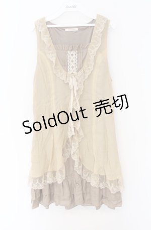 画像: axes femme / ジレレイヤード風ワンピース  イエロー O-26-04-10-015-AX-OP-IG-OS