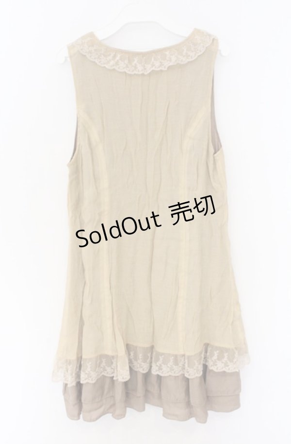 画像3: axes femme / ジレレイヤード風ワンピース  イエロー O-26-04-10-015-AX-OP-IG-OS (3)