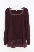 画像1: axes femme / ラメ刺繍カットソー M ワイン O-26-04-10-018-AX-TO-IG-OS (1)