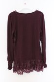画像3: axes femme / ラメ刺繍カットソー M ワイン O-26-04-10-018-AX-TO-IG-OS (3)