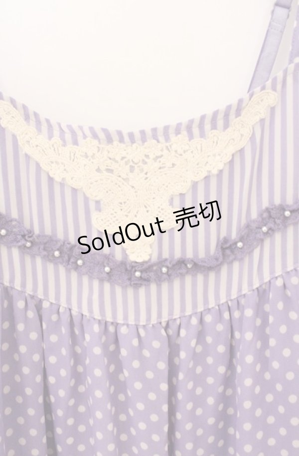 画像2: axes femme / ドットシフォンチュニック M ラベンダー O-26-04-10-019-AX-OP-IG-OS (2)