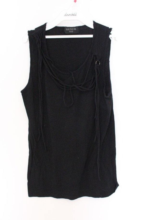 画像1: BPN FOR MEN / コードネックデザインタンクトップ M ブラック O-26-04-10-003-GO-TO-YM-OS (1)