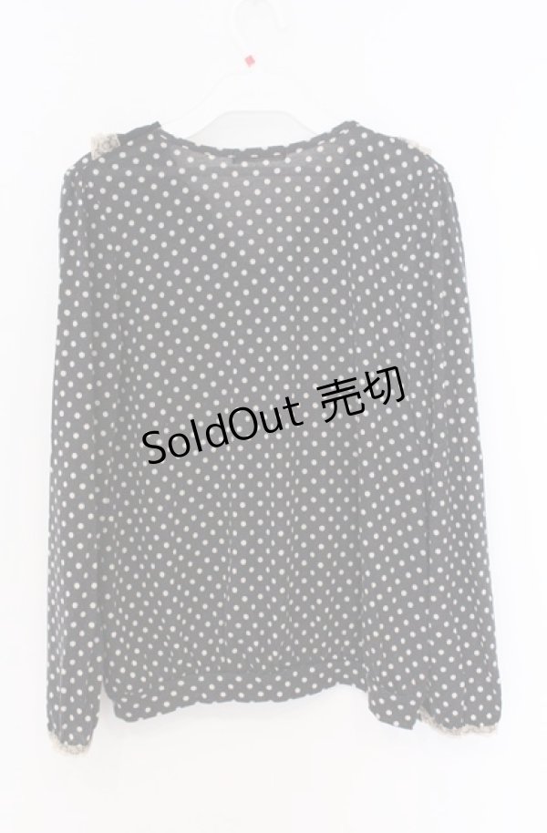 画像3: axes femme / リボンレースドットカットソー M クロ O-26-04-10-020-AX-TO-IG-OS (3)