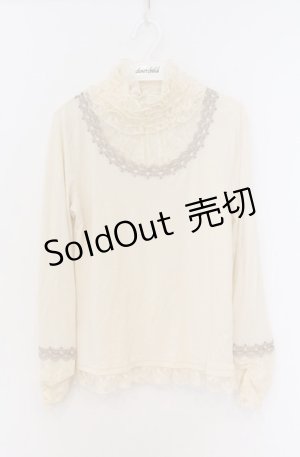 画像: axes femme / レースフリルタートルカットソー M アイボリー O-26-04-10-022-AX-TO-IG-OS