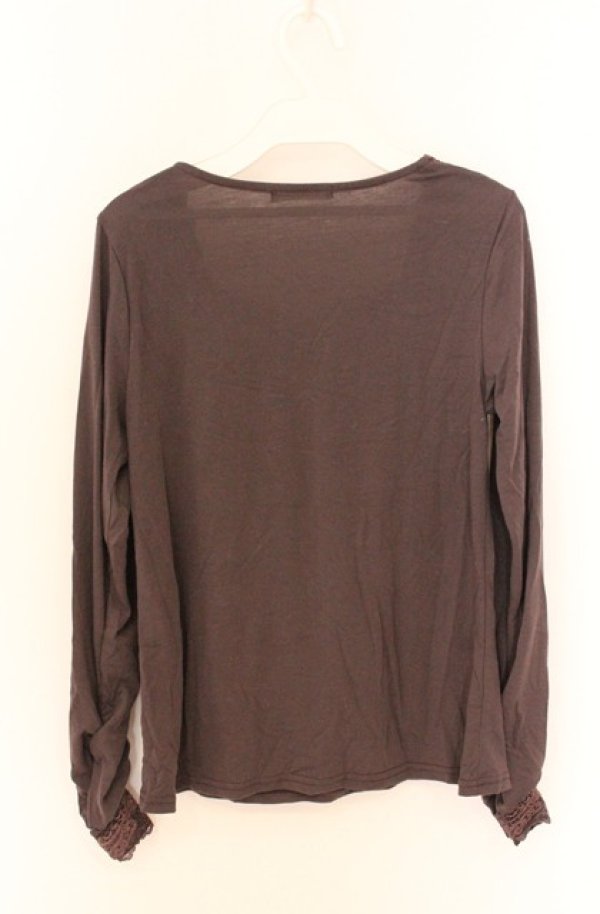 画像2: axes femme / フラワーレース使いインナーカットソー M ブラウン O-26-04-10-023-AX-TO-IG-OS (2)