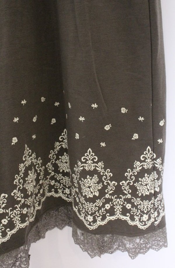 画像2: axes femme / 裾プリントパンツ  グリーン O-26-04-10-025-AX-PA-IG-OS (2)