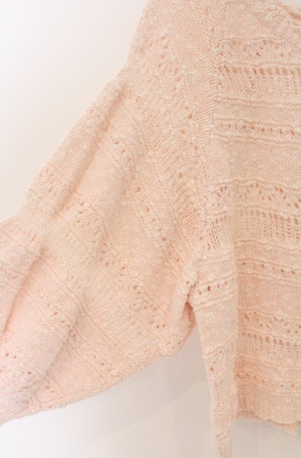 画像2: LIZ LISA / 透かし編みドルマントップス  ピンク O-26-04-10-028-LO-TO-IG-OS (2)