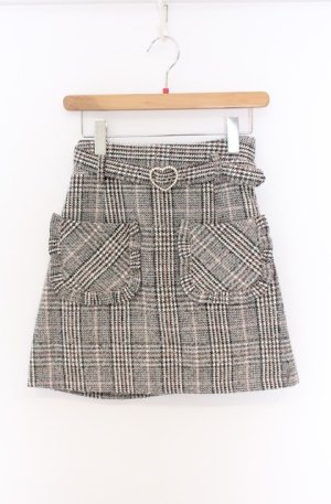 画像: Honey Cinnamon / パールバックルツイードスカート  クロ×アイボリー O-26-04-10-033-LO-SK-IG-OS