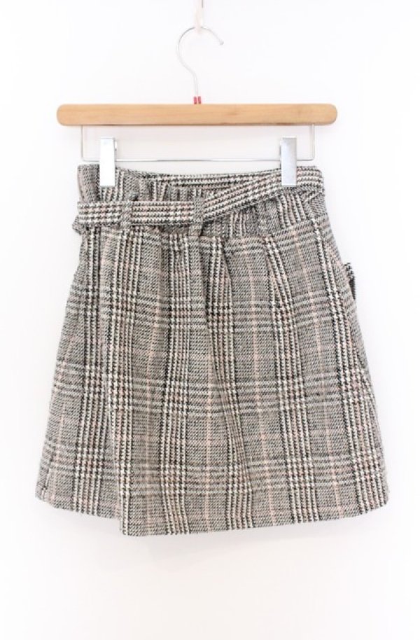 画像2: Honey Cinnamon / パールバックルツイードスカート  クロ×アイボリー O-26-04-10-033-LO-SK-IG-OS (2)
