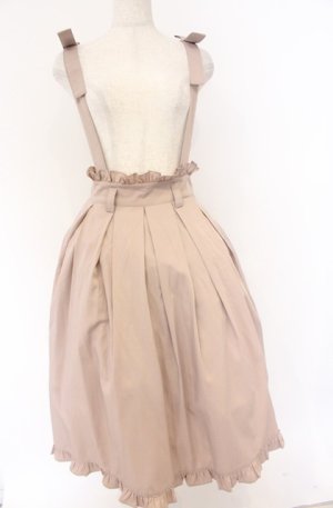 画像: Honey Cinnamon / サスペンダープリーツスカート  ピンクベージュ O-26-04-10-034-LO-SK-IG-OS