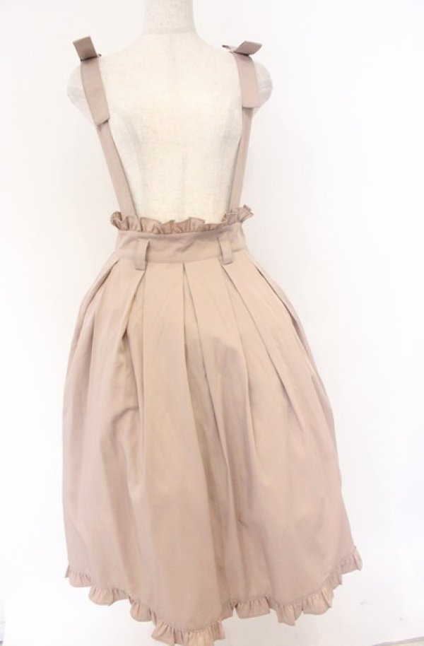 画像1: Honey Cinnamon / サスペンダープリーツスカート  ピンクベージュ O-26-04-10-034-LO-SK-IG-OS (1)