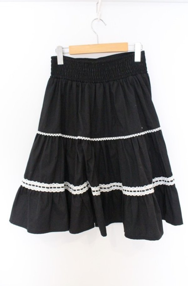 画像2: Eri Aino's collaboration / シャーロットの水曜日スカート M クロ×シロ O-26-04-10-035-PU-SK-IG-OS (2)