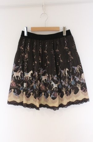 画像: axes femme / カルーセル柄スカート  クロ O-26-04-10-039-AX-SK-IG-OS