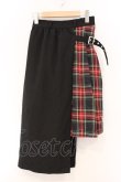 画像1: LISTEN FLAVOR / ベルト付きレイヤード風 アシメプリーツマキシスカート  ブラック×チェック O-26-04-11-031-PU-SK-IG-OS (1)
