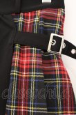 画像2: LISTEN FLAVOR / ベルト付きレイヤード風 アシメプリーツマキシスカート  ブラック×チェック O-26-04-11-031-PU-SK-IG-OS (2)