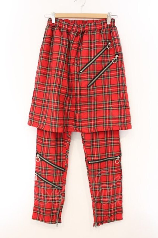 画像1: anko ROCK / スカートレイヤードパンツ  レッド O-26-04-11-033-PU-PA-IG-OS (1)