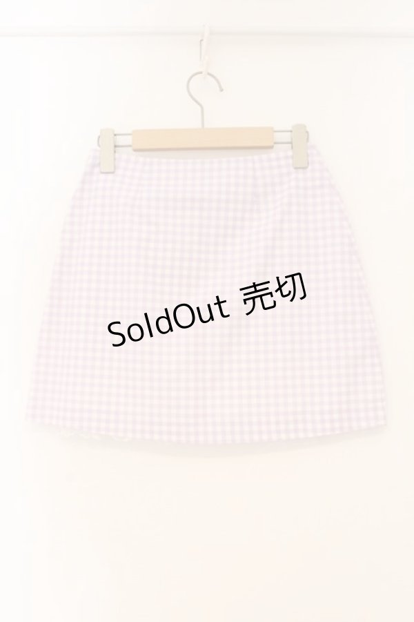 画像3: Katie / レース切り替えギンガムスカート XS ラベンダー O-26-04-11-036-LO-SK-YM-OS (3)