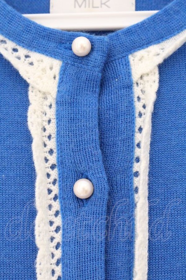 画像2: MILK / レーストリミングカーデ  アオ O-26-04-11-038-ML-TO-YM-OS (2)