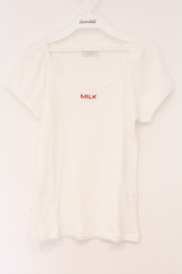 画像1: MILK / シフォンリブロゴ Tee F オフシロ O-26-04-11-040-ML-TO-YM-OS (1)