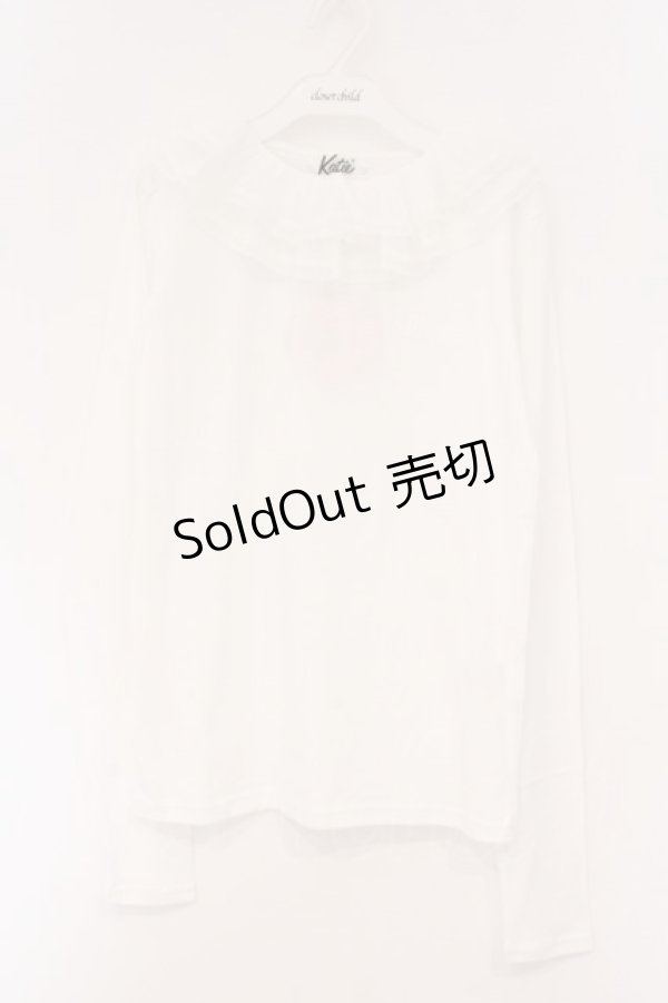 画像1: Katie / 刺繍入りレース丸襟カットソー F シロ O-26-04-11-042-LO-TO-YM-OS (1)