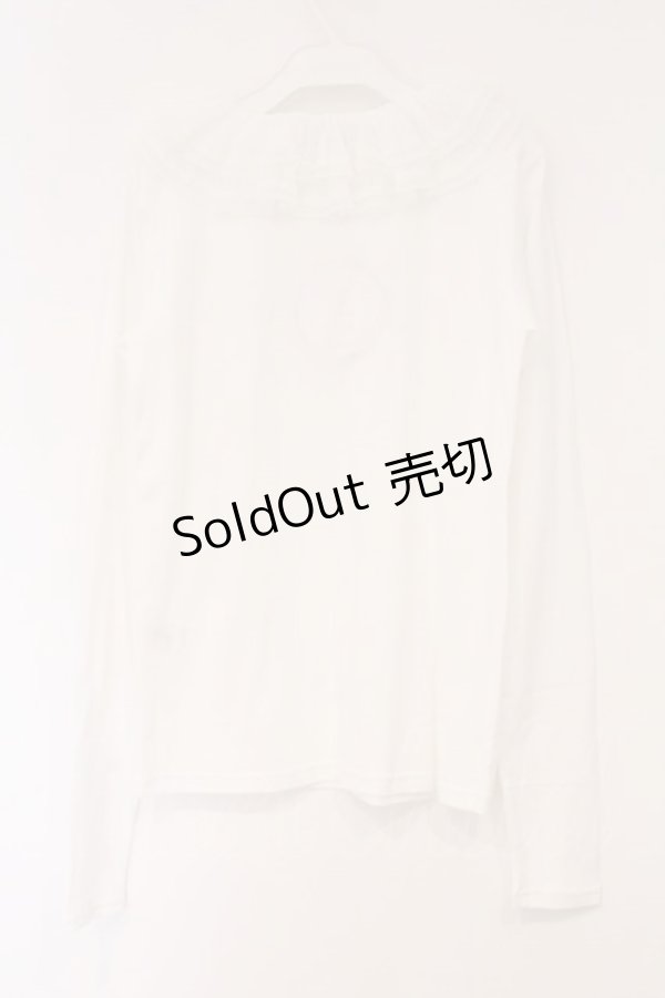 画像3: Katie / 刺繍入りレース丸襟カットソー F シロ O-26-04-11-042-LO-TO-YM-OS (3)