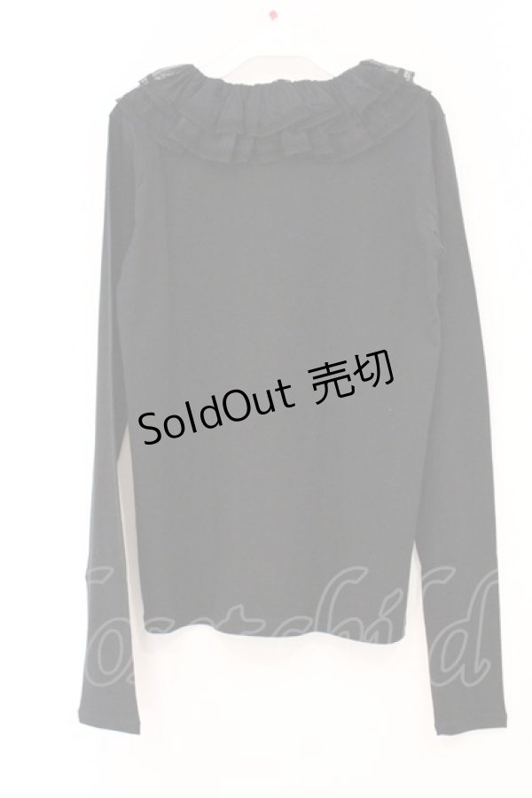 画像3: Katie / 刺繍入りレース丸襟カットソー F クロ O-26-04-11-043-LO-TO-YM-OS (3)