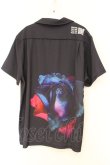 画像3: ALTER VENOMV / ローズプリント開襟半袖シャツ  ブラック O-26-04-11-044-PU-BL-YM-OS (3)