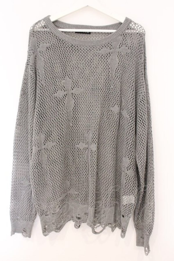 画像1: REFLEM / クロスメッシュニット F グレー O-26-04-11-046-PU-TO-YM-OS (1)