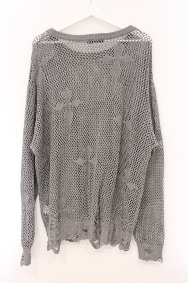 画像3: REFLEM / クロスメッシュニット F グレー O-26-04-11-046-PU-TO-YM-OS (3)