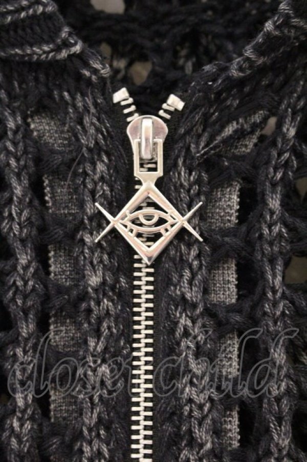 画像2: REFLEM / 格子編みニットジップアップパーカー F グレー O-26-04-11-047-PU-TO-YM-OS (2)